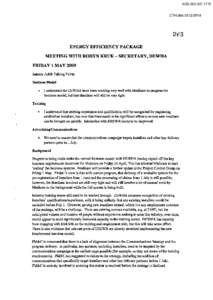 AGS[removed]CTH[removed]263 ENERGY EmnCmNCY PACKAGE MEETING WIm ROBYN KRUK - SECRETARY, DEWHA