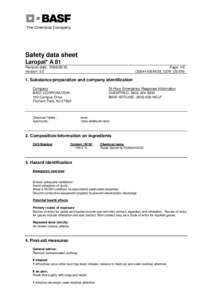 Safety data sheet Laropal* A 81 Revision date : Version: 3.0  Page: 1/6