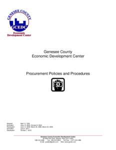 Genesee County Economic Development Center Procurement Policies and Procedures  Adopted: