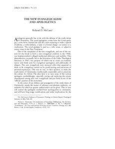 DBSJ 6 (Fall 2001): 75–115  THE NEW EVANGELICALISM