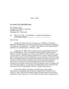 April 13, 2004  BY E-MAIL AND CERTIFIED MAIL Mr. Jonathan G. Katz Securities and Exchange Commission 450 Fifth Street, N.W.