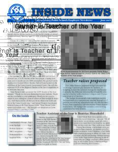 INSIDE NEWS Union County Public Schools Employee Newsletter June[removed]Garner is Teacher of the Year