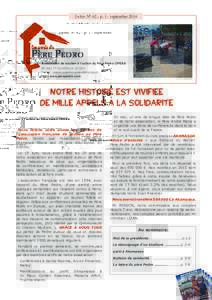 Lettre N° 42 - p. 1 - septembreAssociation de soutien à l’action du Père Pedro OPEKA BPMEAUX CEDEX E-mail :  Site : www.perepedro.com