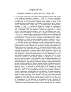 Chapter[removed]Committee Substitute for Senate Bill Nos. 2290 & 2288 An act relating to administrative procedure; providing legislative intent with respect to the impact of rulemaking; amending s[removed], F.S.; revising r