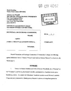 David Stoelting Senior Trial Counsel (DS[removed]Attorney for Plaintiff SECURITIES AND EXCHANGE COMMISSION New York Regional Office 3 World Financial Center