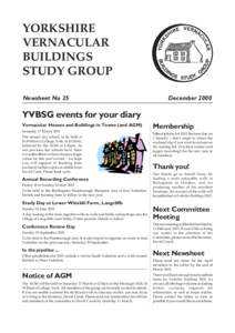 YORKSHIRE VERNACULAR BUILDINGS STUDY GROUP Newsheet No 25