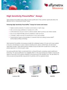 High Sensitivity ProcartaPlex™ Assays High-sensitivity ProcartaPlex Assays offer accurate quantification of key cytokines significantly below the detection limit of conventional Luminex® assays. Featuring High Sensiti