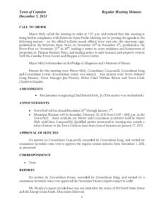 Government / Camden /  New South Wales / Councillor / Adjournment