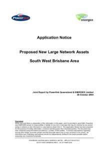 APPLICATION OF THE REG TEST FOR REINFORCEMENT INTO NORTH QUEENSLAND