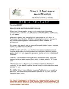 Council of Australasian Weed Societies http://home.vicnet.net.au/~weedss/ M E D I A