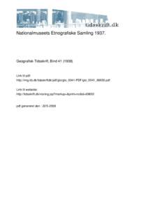 Nationalmuseets Etnografiske Samling[removed]Geografisk Tidsskrift, Bind[removed])