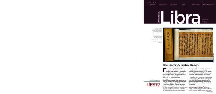 I N S I D E  Andrew Abbott, Chair; Gustavus F. & By Judith Nadler, Director and University Librarian