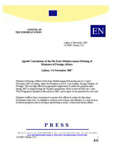 EN  COUNCIL OF THE EUROPEAN UNION  Lisbon, 6 November 2007