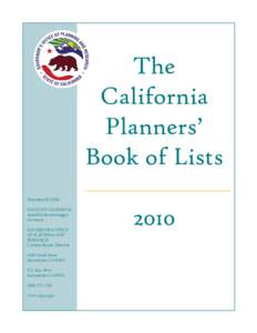 The California Planners’ Book of Lists December 10, 2009 STATE OF CALIFORNIA