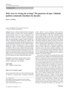 Diabetologia DOI[removed]s00125[removed]COMMENTARY  Why were we wrong for so long? The pancreas of type 1 diabetic