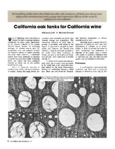 California oak tanks for California wine