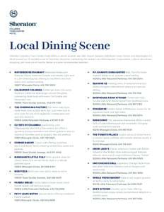 Sheraton Columbia Town Center Hotel - Local Dining.indd