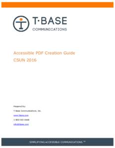 Accessible PDF Creation Guide - presented at CSUN 2016