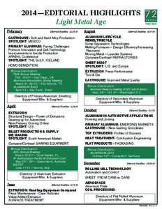 Light Metal Age / Plastics industry / The Aluminum Association / Extrusion / Aluminium / Chemistry / Manufacturing / Matter