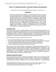 This report, for the most part, is based on draft MSCE Thesis prepared by Mike Jansekok in[removed]An abbreviated summary was presented at the 1990 International Computer Hydrology Conference in Taipei, Taiwan. EFFECT OF R