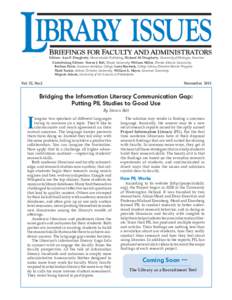 Editors: Ann P. Dougherty, Mountainside Publishing; Richard M. Dougherty, University of Michigan, Emeritus Contributing Editors: Steven J. Bell, Temple University; William Miller, Florida Atlantic University; Barbara F