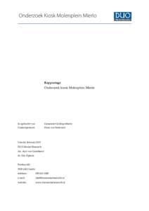 Rapportage Onderzoek Kiosk Molenplein - 9 april 2015