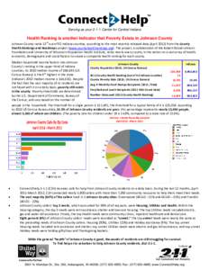 Serving as your[removed]Center for Central Indiana  Health Ranking is another Indicator that Poverty Exists in Johnson County Johnson County ranks 13th out of 92 Indiana counties, according to the most recentl