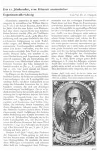 Das 17. Jahrhundert, eine Bliitezeit anatomischer Experimentalforschung .Exercitatio anatomica de motu cordis et sanguinis in animalibu5t hat William Harvey (q78-16n) die Schrift benannc. durch die er im Jahre[removed]die 