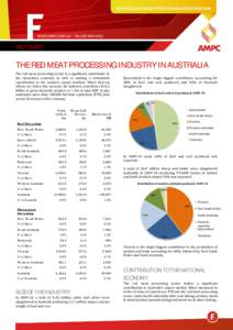 FACT SHEET  THE RED MEAT PROCESSING INDUSTRY IN AUSTRALIA The red meat processing sector is a significant contributor to the Australian economy as well as making a substantial contribution to the nation’s export market