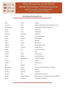 Workshop Participants List  Addo Henry