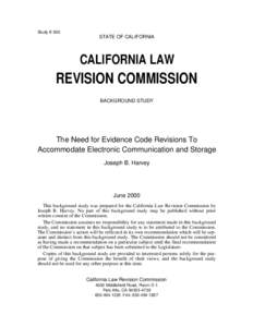 Study K-500  STATE OF CALIFORNIA CALIFORNIA LAW