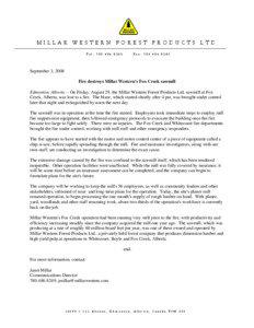 MILLAR WESTERN FOREST PRODUCTS LTD