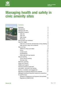 Managing health and safety in civic amenity sites