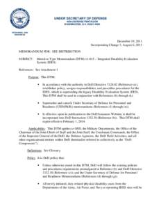 Directive-Type Memorandum (DTM[removed], December 19, 2011; Incorporating Change 3, August 6, 2013