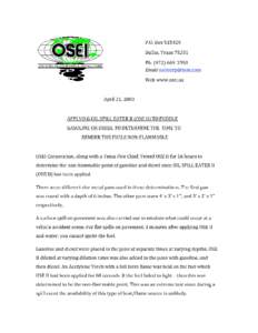 Microsoft Word - OSEI Summary for Fire departments, and fire test pictures at wylie tx