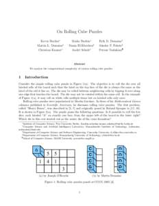 On Rolling Cube Puzzles Kevin Buchin∗ Martin L. Demaine† Christian Knauer∗  Maike Buchin∗