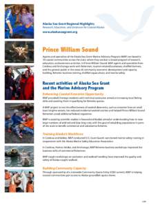 Alaska Sea Grant Regional Highlights  Research, Education, and Extension for Coastal Alaska www.alaskaseagrant.org