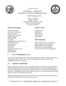 State Of California  ALFRED E. ALQUIST SEISMIC SAFETY COMMISSION Arnold Schwarzenegger, Governor