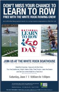 DON’T MISS YOUR CHANCE TO
  LEARN TO ROW FREE WITH THE WHITE ROCK ROWING CREW
 Join the White Rock Rowing coaches & crew for a fun, exciting and positive rowing experience on White Rock Lake.