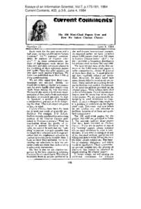 Essays of an Information Scientist, Vol:7, p[removed], 1984 Current Contents, #23, p.3-9, June 4, 1984 I  Number