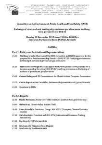 Environment / Climate change in the European Union / European Union Emission Trading Scheme / Committee on the Environment /  Public Health and Food Safety / Matthias Groote / Climate change / Carbon finance / Climate change policy / Emissions trading