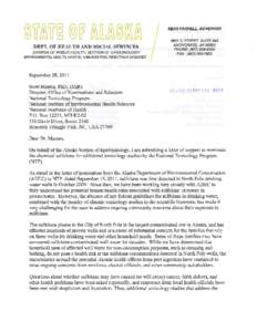 SEAN PARNELL, GOVERNOR  DEPT. OF HEALTH AND SOCIAL SERVICES DIVISION OF PUBLIC HEALTH, SECTION OF EPIDEMIOLOGY[removed]C STREET, SUITE 540