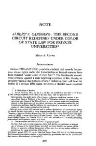 NOTE ALBERT V CAROVANO: THE SECOND CIRCUIT REDEFINES UNDER COLOR OF STATE LAW FOR PRIVATE UNIVERSITIES* MINDY