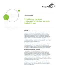 Technology Paper  Establishing Industry Endurance Standards for Solid State Storage