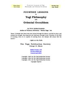 Please Share This E-Book Fourteen Lessons in Yogi Philosophy and Oriental Occultism