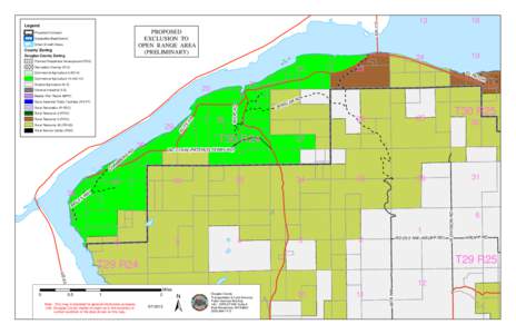 PROPOSED EXCLUSION TO OPEN RANGE AREA (PRELIMINARY)  Proposed Exclusion