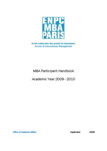 1  MBA Participant Handbook