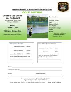 Elsmere Bureau of Police Needy Family Fund  GOLF OUTING Delcastle Golf Course and Restaurant