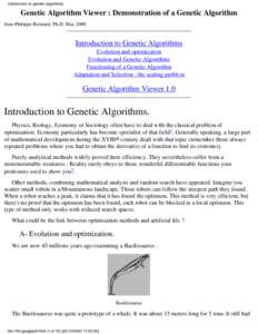 Introduction to genetic algorithms