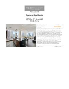 February 1, 2015  Featured Real Estate 157 West 57th Street, 44B (Emily Beare)